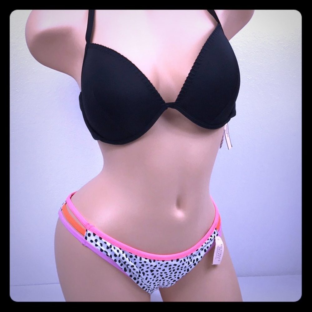 Victoria's Secret Black and Pink Bikini